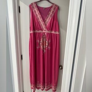 Bright Pink Sleeveless Dress - Size 2X